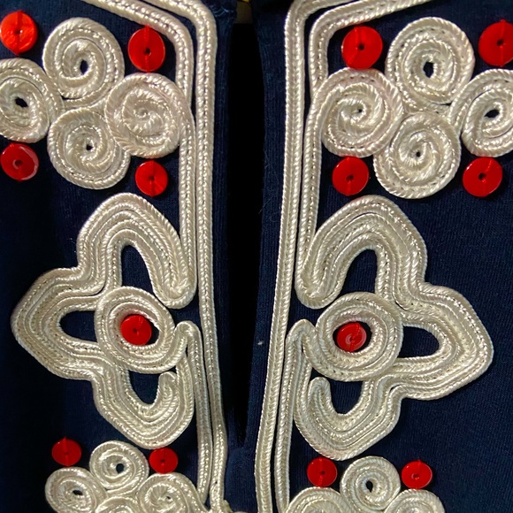 RUBY ROAD Elegant Cote D'Azur Embroidered Split Neck Knit Top Sz M - Picture 3 of 6